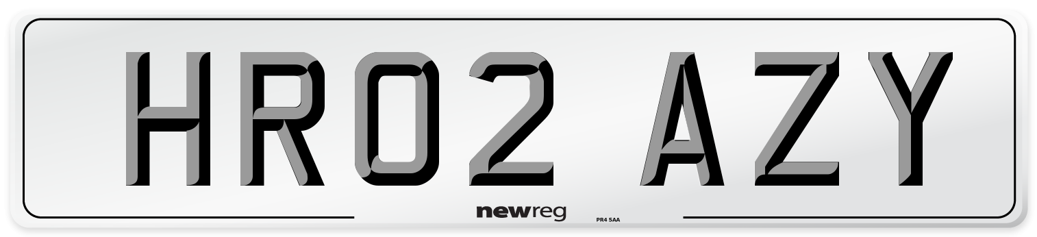 HR02 AZY Number Plate from New Reg